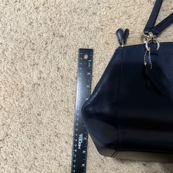 COACH Christie Carryall Satchel Crossgrain Leather Deep Navy Blue F36637 - Picture 11 of 14